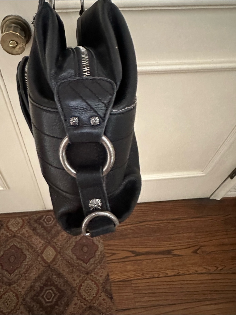 b. makowsky Black Leather Double-Handle Shoulder Bag - Picture 5 of 11